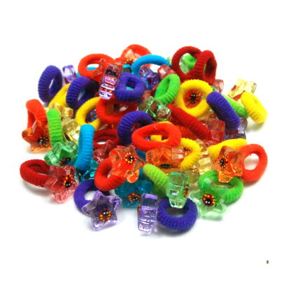 GUMKI DO WŁOSÓW DZIECIĘCE Z OZDOBAMI GWIAZDKAMI 72 SZTUKI (0194-16 SAMH)