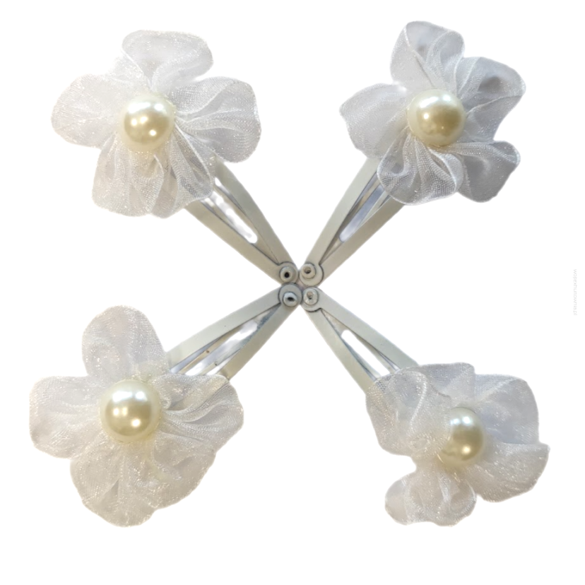 SPINKI / PYKI KOMUNIJNE DO WŁOSÓW Z PEREŁKĄ  4 SZTUKI                                 (0331-586)