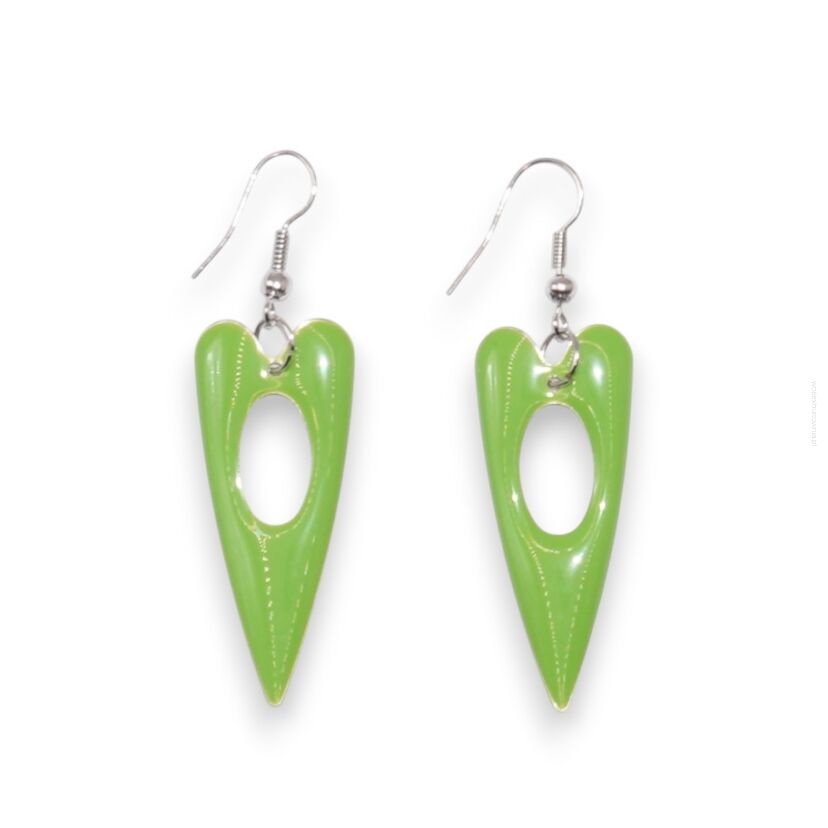 KOLCZYKI WISZĄCE EMALIOWANE ZIELONE                 (5926/3 AS)