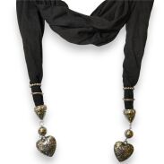 SZAL DAMSKI CZARNY Z WISZĄCYMI ELEMENTAMI                                               (SZAL-31 SA) - 3