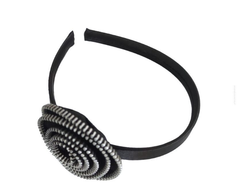 OPASKA DO WŁOSÓW Z KWIATEM Z ZAMKIEM BŁYSKAWICZNYM  3 SZTUKI (0176-540 SA)