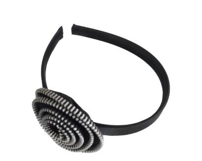 OPASKA DO WŁOSÓW Z KWIATEM Z ZAMKIEM BŁYSKAWICZNYM  3 SZTUKI (0176-540 SA)