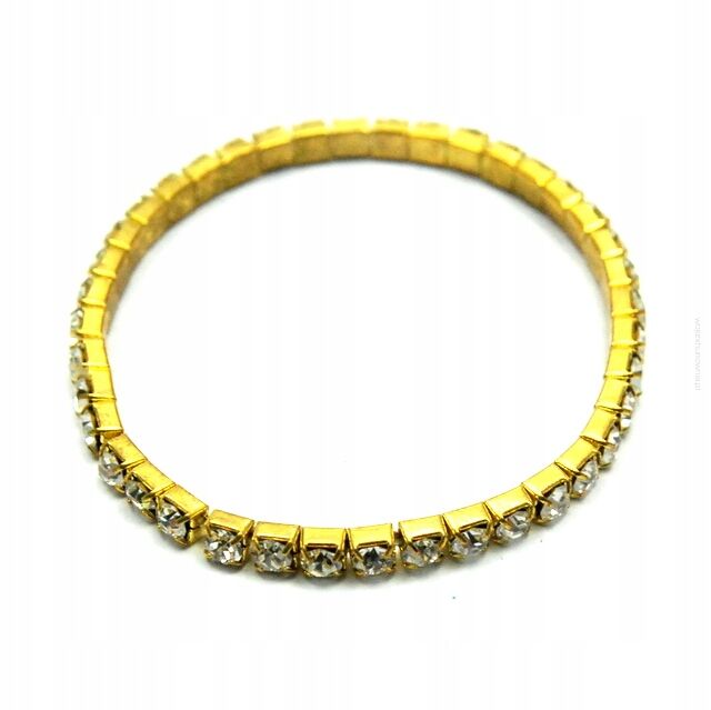 BRANSOLETKA Z CYRKONIAMI JEDNORZĘDOWA NA GUMCE                          (BRGU-1 SA)