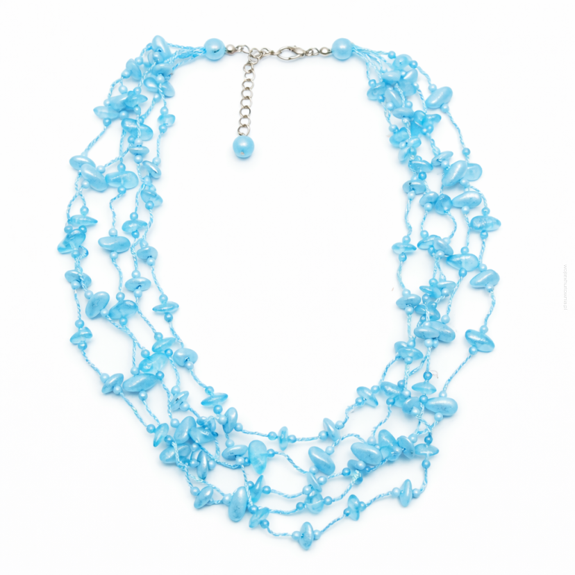 NASZYJNIK / WISIOREK Z NIEBIESKIMI KORALIKAMI (N-0604/2/5R A-1 SAM C)