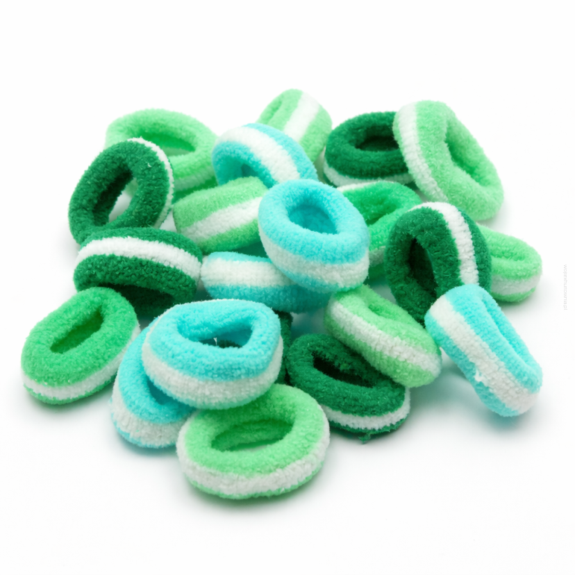 GUMKI DO WŁOSÓW FROTKI DWUKOLOROWE 25 SZTUK                                                  (0006-11 SAH)