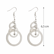 KOLCZYKI WISZĄCE 3 KOŁA SREBRE Z CYRKONIAMI                                                                          (0615-154 SA) - 3