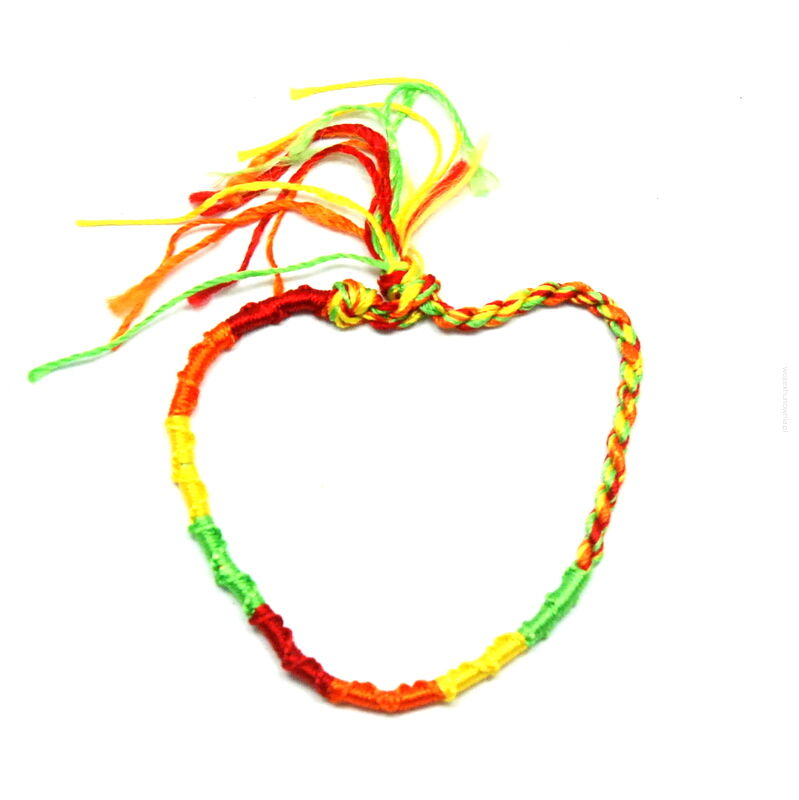 BRANSOLETKI KOLOROWE ZE SZNURECZKAMI 6 SZTUK                                            1814-1 AS