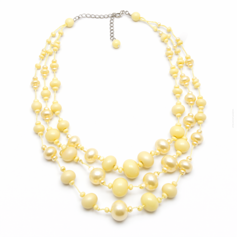 NASZYJNIK / WISIOREK Z ŻÓŁTYMI KORALIKAMI (N-0602/5/3R A-5 SAM C)