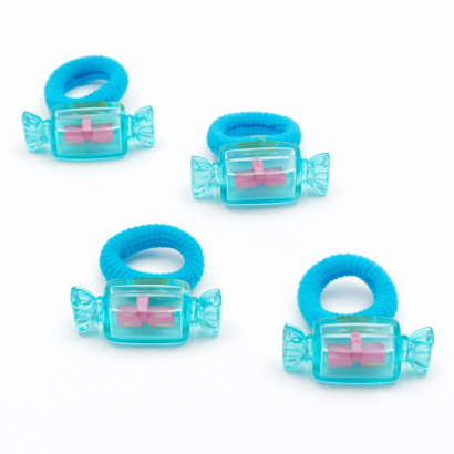 GUMKI DO WŁOSÓW DZIECIĘCE NIEBIESKIE CUKIERKI 4 SZTUKI (0194-40 SAMH)