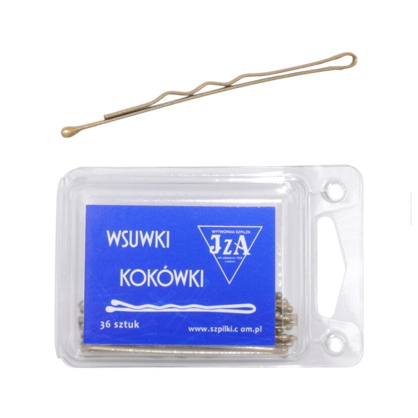 WSUWKA KARBOWANA ZŁOTA Z KULKĄ 6 CM 36 SZTUK                           (226/36-K)