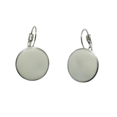 KOLCZYKI WISZĄCE EMALIOWANE BIAŁE OKRĄGŁE (1658-4 SAM)