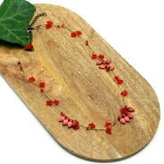 WISIOR / NASZYJNIK NA ŁAŃCUSZKACH CZERWONY                                           (7W287-1 SAM 4) - 2