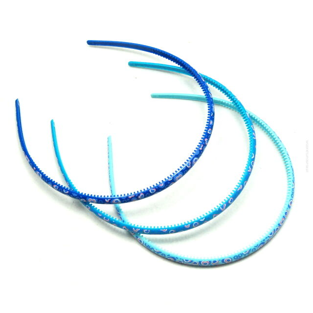 OPASKI DO WŁOSÓW CIENKIE NIEBIESKIE SERCA 6 SZTUK                                      (0290-504)