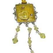 WISIOREK / NASZYJNK NA RZEMYKU Z ŻÓŁTĄ ZAWIESZKĄ                                                     2186-3 A/S - 2