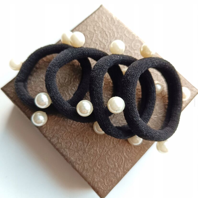 GUMKI DO WŁOSÓW Z PEREŁKAMI 4 SZTUKI                                      (0317-4)