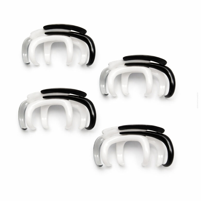 SZCZĘKI/ KLAMRY DO WŁOSÓW BIAŁO-CZARNE 4 SZTUKI                                                       (0217-45 SAM)