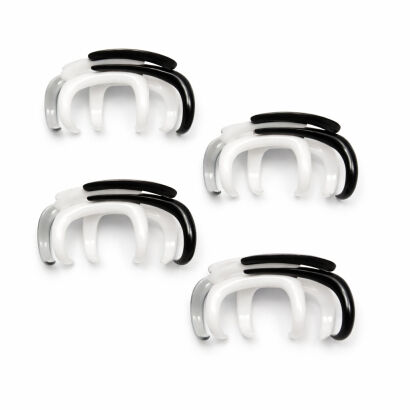 SZCZĘKI/ KLAMRY DO WŁOSÓW BIAŁO-CZARNE 4 SZTUKI                                                       (0217-45 SAM)