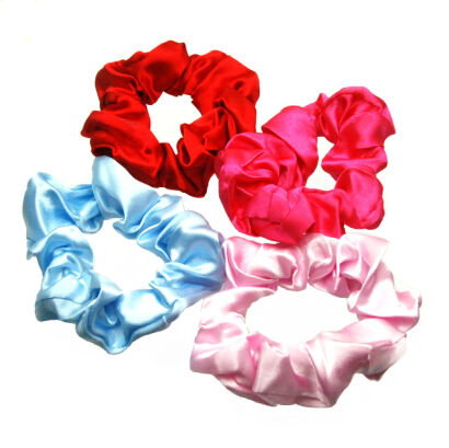 GUMKI DO WŁOSÓW OZDOBNE SCRUNCHIE MIX KOLORÓW (4 SZTUKI)  0176-527