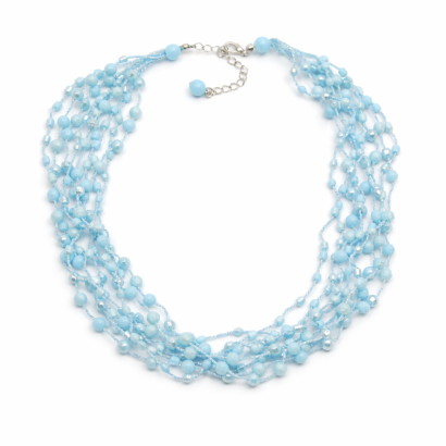 NASZYJNIK / WISIOREK Z NIEBIESKIMI KORALIKAMI (N-0604/6/9R A-2 SAM C)