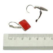 KOLCZYKI WISZĄCE EMALIOWANE CZERWONE ROMBY                                        (1788-3 SAM) - 2