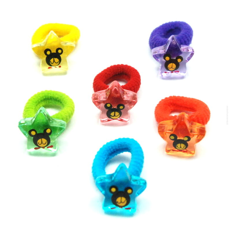 GUMKI DO WŁOSÓW DZIECIĘCE Z OZDOBAMI GWIAZDKAMI 72 SZTUKI (0234-4 AS)