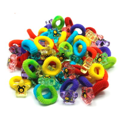 GUMKI DO WŁOSÓW DZIECIĘCE Z OZDOBAMI GWIAZDKAMI 72 SZTUKI (0194-21 SAMH)