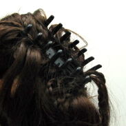 SZCZĘKA / KLAMRA Z WŁOSAMI / DOPINKA  BRĄZOWA                                                      (0137-6 SAH) - 3