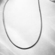 NASZYJNIK O GEOMETRYCZNYM SPLOCIE STALOWY / SREBRNY MODERN 0605-01 - 2