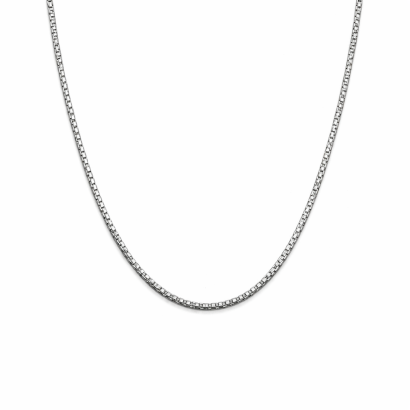 NASZYJNIK O GEOMETRYCZNYM SPLOCIE STALOWY / SREBRNY MODERN 0605-01