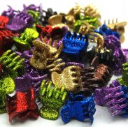 KRABIKI MAŁE DO WŁOSÓW BROKATOWE WIELOKOLOROWE (50 SZTUK)                                     0245-68 - 2