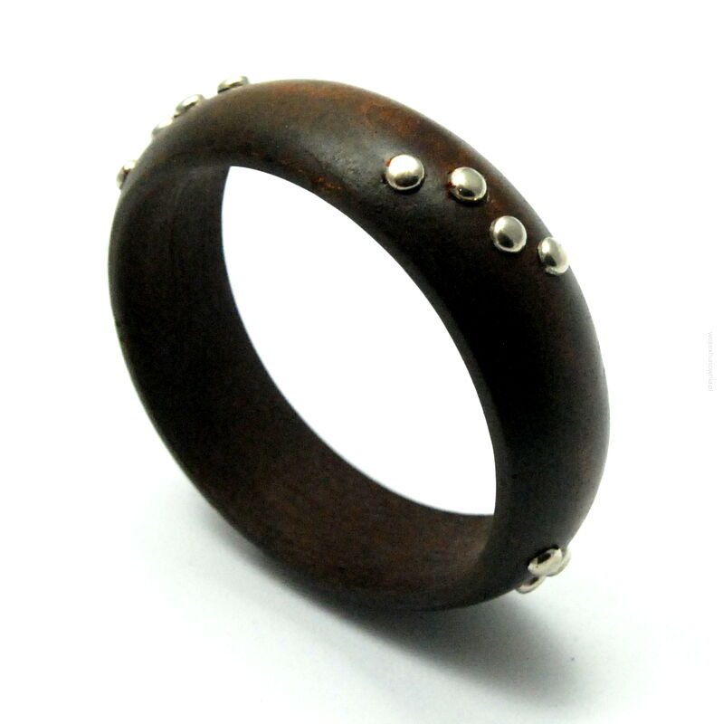 BRANSOLETKI DREWNIANE BRĄZOWE 2 SZTUKI                                                                    (2875 SAM)