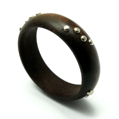 BRANSOLETKI DREWNIANE BRĄZOWE 2 SZTUKI                                                                    (2875 SAM)