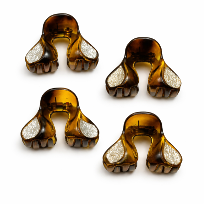 SZCZĘKI / KLAMRY DO WŁOSÓW ŚREDNIE BRĄZOWE 4 SZTUKI                                                                     (0130-29 SAM)