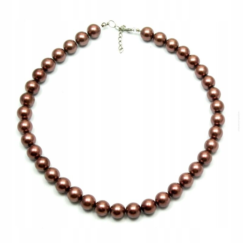 KORALE KLASYCZNE PEREŁKI BRĄZOWE 50 cm 0642-526