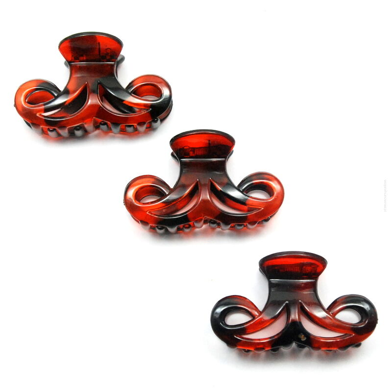 SZCZĘKI / KLAMRY DO WŁOSÓW BRĄZOWE 3 SZTUKI (0340-51 SAH)