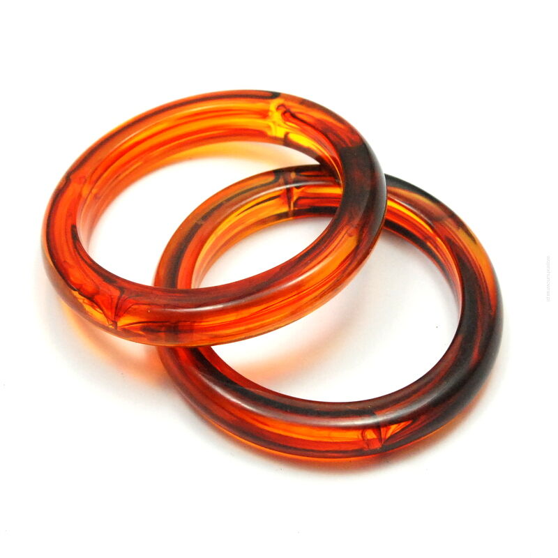 BRANSOLETKI PLASTIKOWE BURSZTYNOWE 2 SZTUKI (0113 SAM)