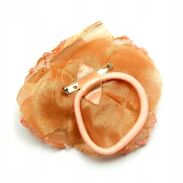 BROSZKA DAMSKA / GUMKA DO WŁOSÓW Z BEŻOWYM KWIATEM  0615-759 - 2