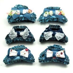 SZCZĘKI / KLAMRY DO WŁOSÓW "JEANS" (6 SZTUK)                                                                            0114-3