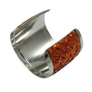 BRANSOLETKA METALOWA SZEROKA POMARACZOWA                                                                  (0612-30 AS) - 2