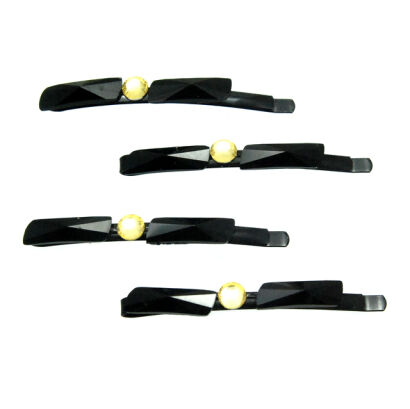 WSUWKI DO WŁOSÓW OZDOBNE CZARNE 4 SZTUKI                                                    (5992 SA)