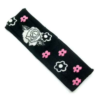 OPASKA ELASTYCZNA CZARNA Z KWIATKAMI                                                      (OPEL-5 sh)