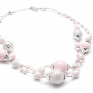 NASZYJNIK / WISIOREK Z RÓŻOWYMI KORALIKAMI (N-0701/2/2R C SAM B) - 2