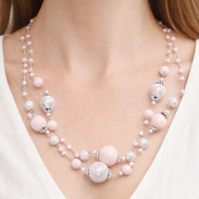 NASZYJNIK / WISIOREK Z RÓŻOWYMI KORALIKAMI (N-0701/2/2R C SAM B) - 4