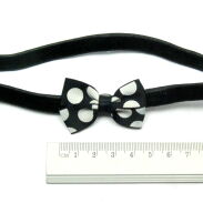 OPASKI DO WŁOSÓW GUMY CZARNE Z KOKARDKĄ 6 SZTUK (5872 SAM) - 3