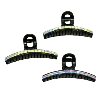 SZCZĘKI / KLAMRY DO WŁOSÓW CZARNE OZDOBNE 6 SZTUK                                                                                (0111-507 U)