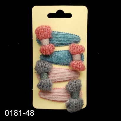 SPINKI / PYKI DO WŁOSÓW Z OZDOBAMI 4 SZTUKI (0181-48)