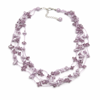 NASZYJNIK / WISIOREK Z FIOLETOWYMI KORALIKAMI                                   (N-0604/2/5R B-1 SAM B)