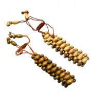 BRANSOLETKI DREWNIANE Z KORALIKAMI 6 SZTUK                                               1814-3 AS - 3