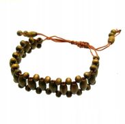 BRANSOLETKI DREWNIANE Z KORALIKAMI 6 SZTUK                                               1814-3 AS - 2