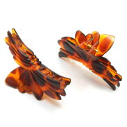 SZCZĘKI / KLAMRY DO WŁOSÓW BRĄZOWE KWIATY 2 SZTUKI (0340-62 SAH) - 3